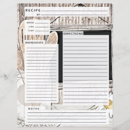 Rustlic country Burlap Recipe Insert