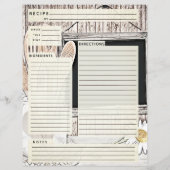 Rustlic country Burlap Recipe Insert (Achterkant)