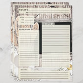 Rustlic country Burlap Recipe Insert (Voorkant / Achterkant)