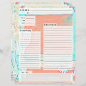 Rustlic country Burlap Recipe Insert (Voorkant / Achterkant)