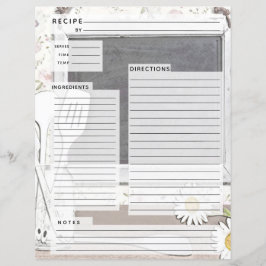 Rustlic country Burlap Recipe Insert