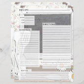 Rustlic country Burlap Recipe Insert (Voorkant / Achterkant)