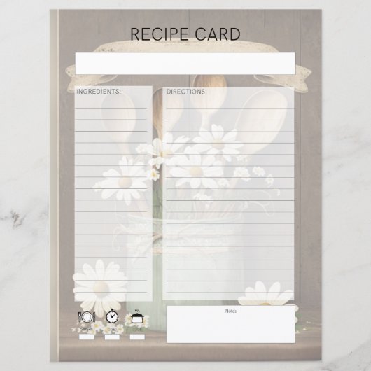 Rustlic country Recipe Insert (Voorkant)
