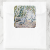 Rustling Palms Zanzibar 2002 Vierkante Sticker (Tas)