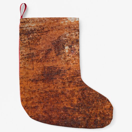 Rustmetalen achtergrond kleine kerstsok (Voorkant)