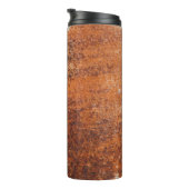 Rustmetalen achtergrond thermosbeker (Geroteerd rechts)