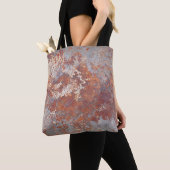 Rustmetalen achtergrond tote bag (Dichtbij)