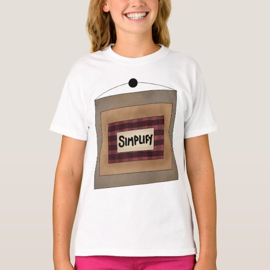 Rustminimalistisch Simplify Woord Kunstbord T-shirt (Voorkant)