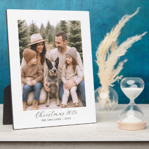 Rustminimalistische familiefoto Kerstsouvenir Fotoplaat