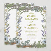 Rusto Florale Uitnodiging Template – Wilde Bloemen (Voorkant / Achterkant)