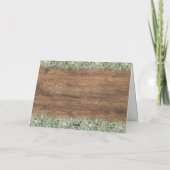 Rusto Gold Eucalyptus & Witte Bloemstuk Houten Bru Bedankkaart (Achterkant)