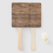 Rusto Gold Eucalyptus & Witte Bloemstuk Houten Bru Handwaaier (Voorkant en achterkant)