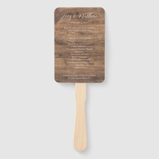 Rusto Gold Eucalyptus & Witte Bloemstuk Houten Bru Handwaaier (Voorkant)