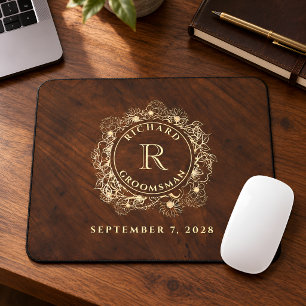 Rusto Gold Monogram Bruidsjonker Muismat