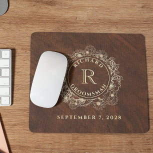Rusto Gold Monogram Bruidsjonker  Muismat