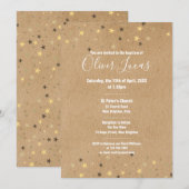 Rusto Gold Stars Doop Christening Kaart (Voorkant / Achterkant)