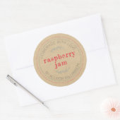 Rusto Homemade Jam Kan Kraftpapier Pot Ronde Sticker (Envelop)