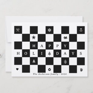 Rusto Kerstdagen Kerst Checkerboard Feestdagenkaart
