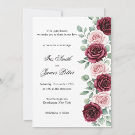 Rusto Marsalawijn Bloemrijke Calligrafie Bruiloft Kaart