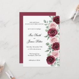 Rusto Marsalawijn Bloemrijke Calligrafie Bruiloft Kaart