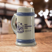 Rusto-modern bergen aangepaste bruidsjonker bierpul