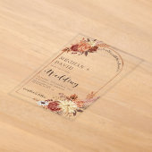 Rusto-modern handgeschreven script herfst boog bru acryl uitnodigingen (Laagn)