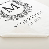 Rusto Monogram Zwart Wit Wapen Nieuwgetrouwd Huwel Sherpa Deken (3/4)