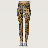 Rusto waterverf luipaard gespikkelde print leggings (Voorkant)