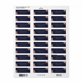 Rustoce bloemen navy en gouden trouw retouradres etiket (Full Sheet)