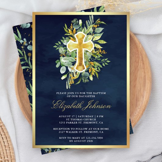 Rustoce Eucalyptus Groenaart Navyblauw Goud Doopfe Kaart