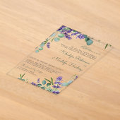 Rustoce Eucalyptus Lavendel Bloemrijke Islamitisch Acryl Uitnodigingen (Laagn)