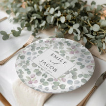 Rustoce groene eucalyptus papieren bord