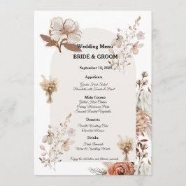 Rustoce Neutrale Trouwmenu Ontwerp Menu