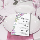 Rustoce Roze Waterverf Bruiloftsmenu Menu