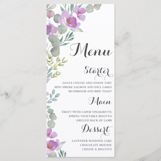 Rustoce Roze Waterverf Bruiloftsmenu Menu (Voorkant)