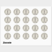 Rustoce Stof Ivoor Groene Handgemaakte Ronde Sticker (Vel)