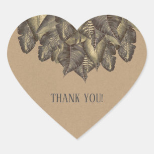 Rustoce Tropische Bladeren Botanische Vintage Brui Hart Sticker