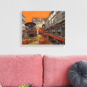Rustocomotieven en treinwagons canvas afdruk (Insitu (Woonkamer))