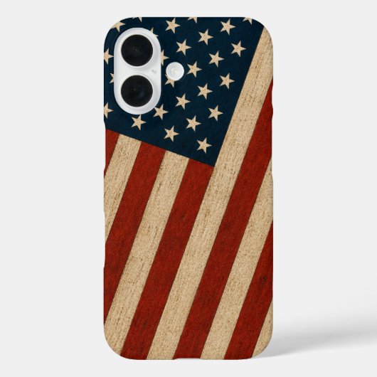 Rustoek Amerikaanse Vlag Houtstructuur Patriottisc Case-Mate iPhone Case (Achterkant)