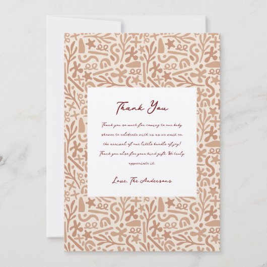 Rustoek Boho Baby Shower Dankkaartjes Kaart (Voorkant)