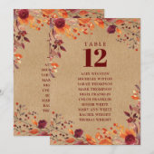 Rustoek Herfst Bloemstuk Tafelnummer Stoelenkaart (Voorkant / Achterkant)