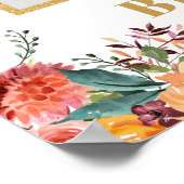 Rustoek herfst oranje goudsbloem trouwfotoprop poster (Hoek)