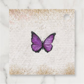 Rustoek Oud Paars Goud Vlinder Bedankjes Labels (Achterkant)