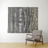 Rustoek verweerd grijs houten slingerlichtjes brui wandkleed (In Situ (horizontaal))