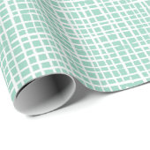 Rustoek weefpatroon modern aquablauw cadeaupapier (Rol Hoek)