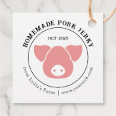 Rustoekig varkensjerky-etiket met silhouet van een bedankjes labels (Achterkant)