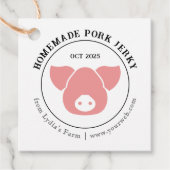 Rustoekig varkensjerky-etiket met silhouet van een bedankjes labels (Voorkant)