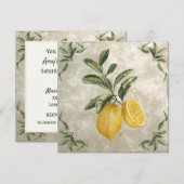 Rustoekse citroenen bewerkbare uitnodiging (Voorkant / Achterkant)