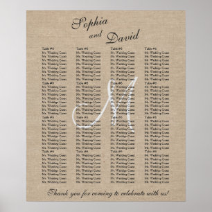 Rustoest Linnen Canvas Trouw Monogram Stoelenindel Poster