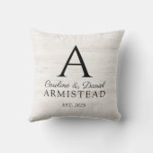 Rustoestelijk Trouw Monogram Koppel  Kussen (Achterkant)